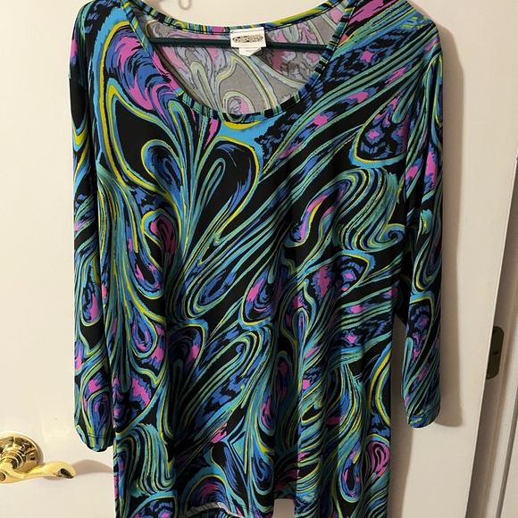 Collections Etc Vibrant Multicolor Swirl Dress large. - Picture 1 of 5